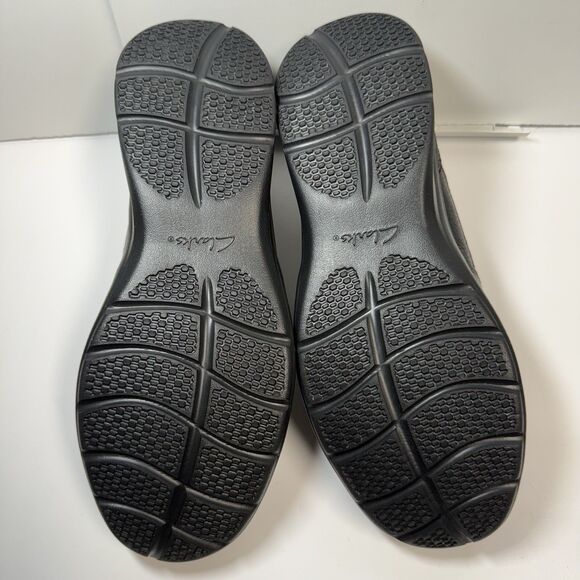 Clark’s Men’s Cordell Free Leather Slip-On Shoes In Black New Sz 10 1/2 W